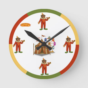 Reloj Redondo Mediano Chester el payaso chimpancé