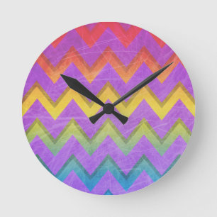 Reloj Redondo Mediano Chevron arcoiris de Shirley Taylor