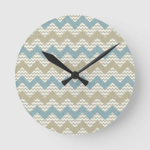 Reloj Redondo Mediano Chevron pattern on linen texture