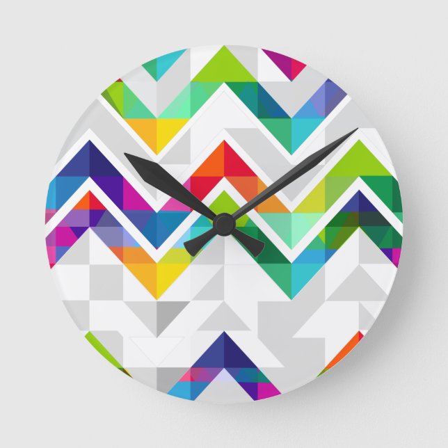 Reloj Redondo Mediano Chevron Rainbow (Anverso)
