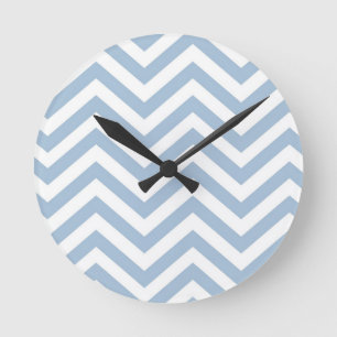 Reloj Redondo Mediano Chevron texturizado Grunge azul claro