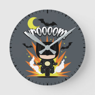 Reloj Redondo Mediano Chibi Batman Batcycle