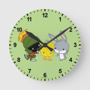 Reloj Redondo Mediano Chibi MARVIN THE MARTIAN™, TWEETET™, & BUGS BUNNY™