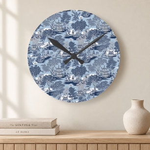 Reloj Redondo Mediano Chic Azul sauce de sauce chinoiserie cottage