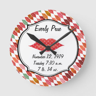 Reloj Redondo Mediano Chica Bebé Hipster Vintage Retro Lil Lady