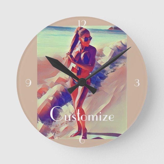 Reloj Redondo Mediano Chica de playa Thunder_Cove (Anverso)