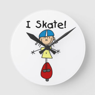 Reloj Redondo Mediano Chica de Skateboarding