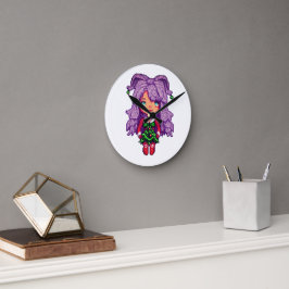 Reloj Redondo Mediano Chica morada  