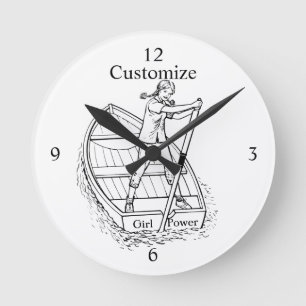 Reloj Redondo Mediano Chica Power Sculling Boat Thunder_Cove