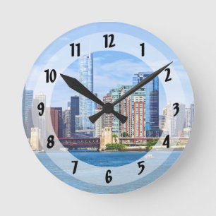 Reloj Redondo Mediano Chicago IL - Vista desde el lago Michigan