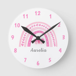 Reloj Redondo Mediano Chicas cortan el arcoiris rosado y nombran a los n