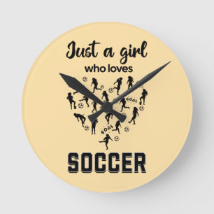 Reloj Redondo Mediano Chicas en silueta jugando fútbol