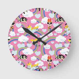 Reloj Redondo Mediano Chicas poderosos y modelo de arcoiris donny