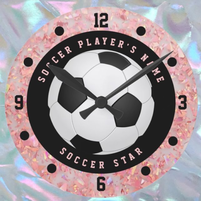 Reloj Redondo Mediano Chicas rosados personalizados Baloncesto Fútbol Ro (Subido por el creador)