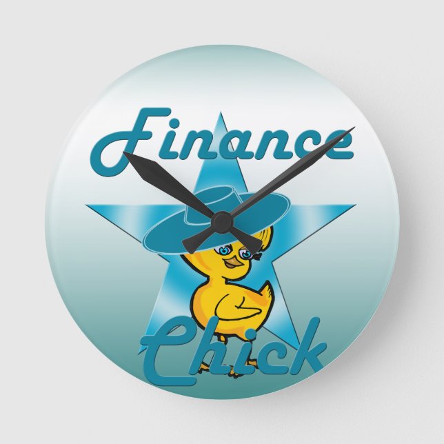 Reloj Redondo Mediano Chick de finanzas #7 (Anverso)