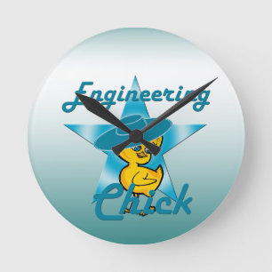 Reloj Redondo Mediano Chick de ingeniería #7