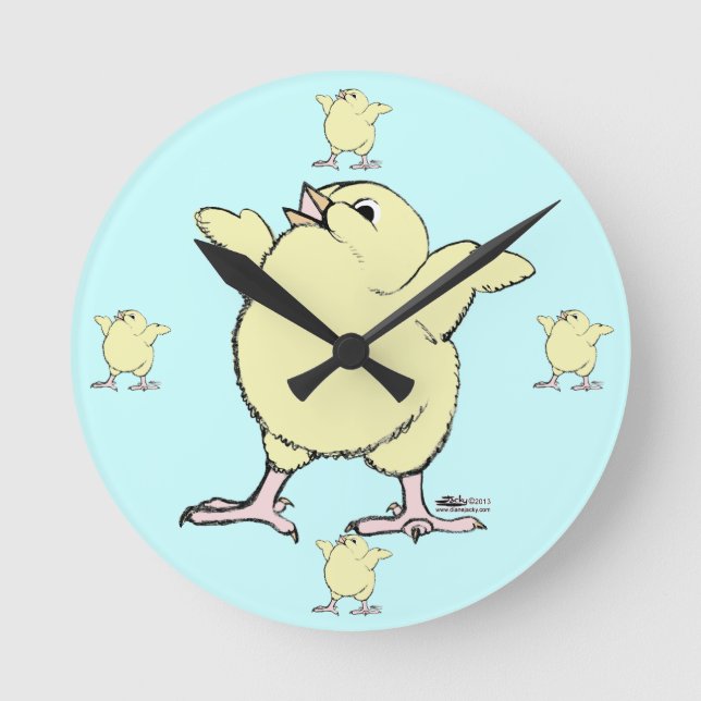 Reloj Redondo Mediano Chick feliz (Anverso)