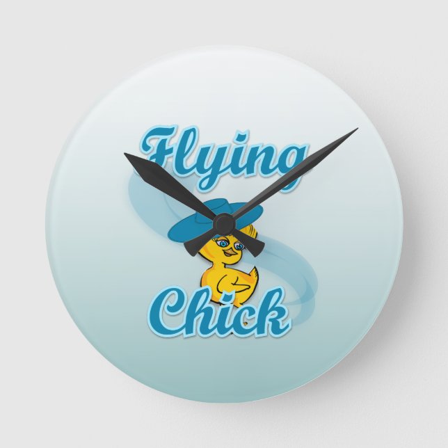 Reloj Redondo Mediano Chick volador #3 (Anverso)
