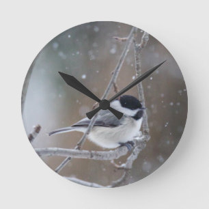 Reloj Redondo Mediano Chickadee con gorra negra - Songbird
