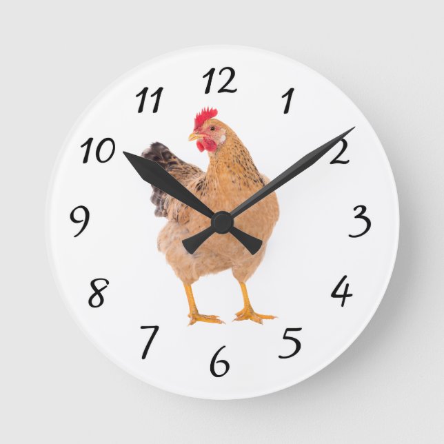 RELOJ REDONDO MEDIANO CHICKEN ROOSTER WALL CLOCK (Anverso)