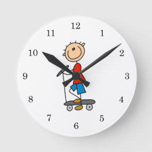 Reloj Redondo Mediano Chico de la figura del stick en Scooter