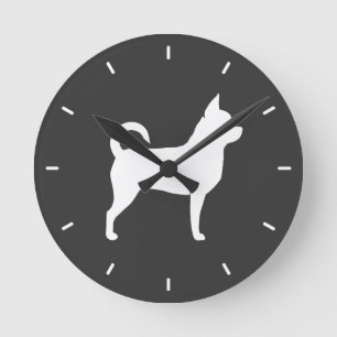 Reloj Redondo Mediano Chihuahua Silhouette