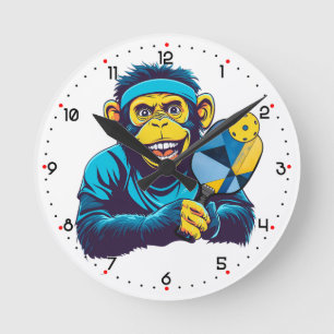Reloj Redondo Mediano Chimpy Smash Pickleball