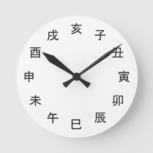 Reloj Redondo Mediano Chinese Zodiac Kanji Clock -  (Anverso)