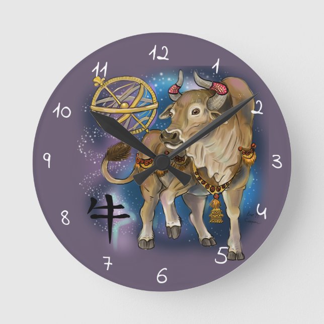 Reloj Redondo Mediano Chinese Zodiac Year of the Ox (Anverso)
