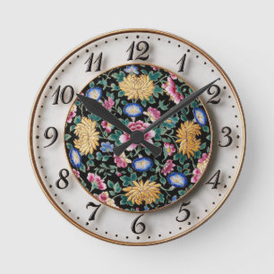 Reloj Redondo Mediano Chinoiserie Famille Noire MilleFleurs 