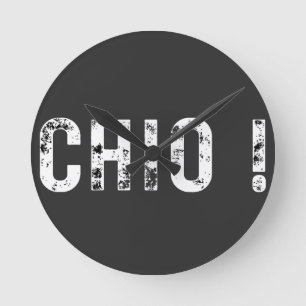 Reloj Redondo Mediano ¡Chio! - Diseño de texto de expresiones divertidas