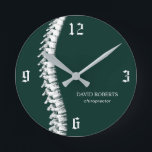 Reloj Redondo Mediano Chiropráctico Quiropráctico Terapia espinal Verde<br><div class="desc">Chiropráctico Quiropráctico Terapia Spina Chiro Cables Verdes Oscuras.</div>