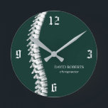 Reloj Redondo Mediano Chiropráctico Quiropráctico Terapia espinal Verde<br><div class="desc">Chiropráctico Quiropráctico Terapia Spina Chiro Cables Verdes Oscuras.</div>