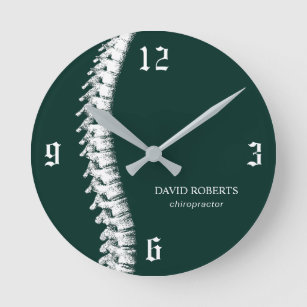 Reloj Redondo Mediano Chiropráctico Quiropráctico Terapia espinal Verde