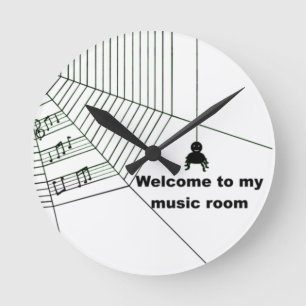 Reloj Redondo Mediano chiste de sala de música de arañas