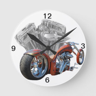 Reloj Redondo Mediano Chopper.motocicleta