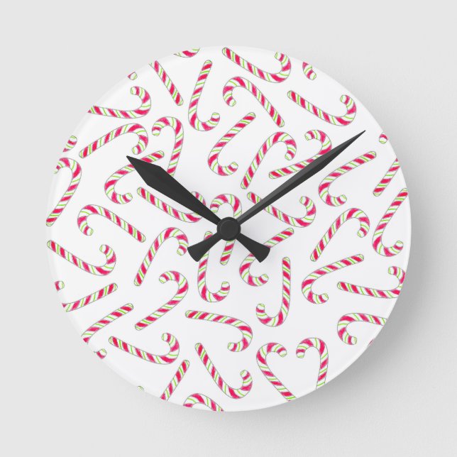Reloj Redondo Mediano Christmas candy cane pattern (Anverso)