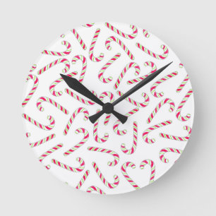 Reloj Redondo Mediano Christmas candy cane pattern