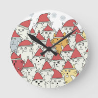 Christmas pattern with a lot of funny cats