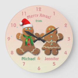 Reloj Redondo Mediano Christmassy Gingerbread Man and Gingerbread Lady
