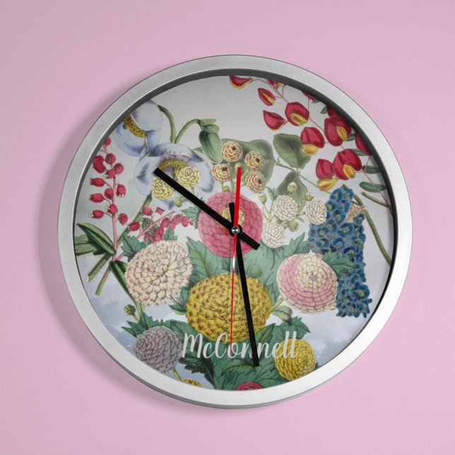 Reloj Redondo Mediano Chrysanthemum Poppy Lilac personalizado (Subido por el creador)
