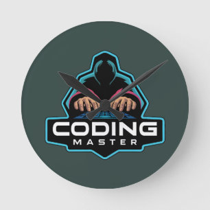 Reloj Redondo Mediano Ciber-Coding Guru: Regalos tecnológicos