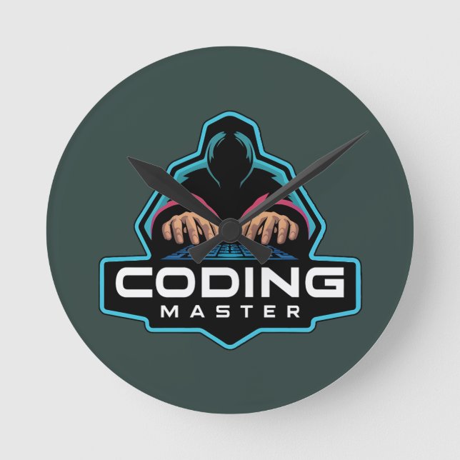 Reloj Redondo Mediano Ciber-Coding Guru: Regalos tecnológicos (Anverso)