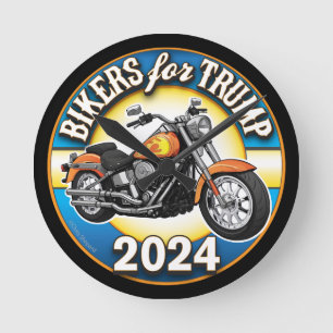 Reloj Redondo Mediano Ciclismo patriótico para Trump 2024