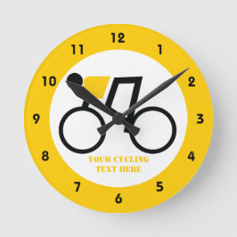 Reloj Redondo Mediano Ciclista montando su personalizado de bicicleta