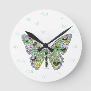 Reloj Redondo Mediano Ciclo vital de la mariposa