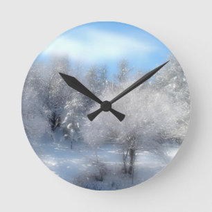 Reloj Redondo Mediano Cielo azul invernal