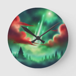 Reloj Redondo Mediano cielo verde