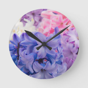 Reloj Redondo Mediano Cierre de la planta de Hyacinth