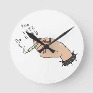 Reloj Redondo Mediano Cigarrillo a mano contra San Valentín